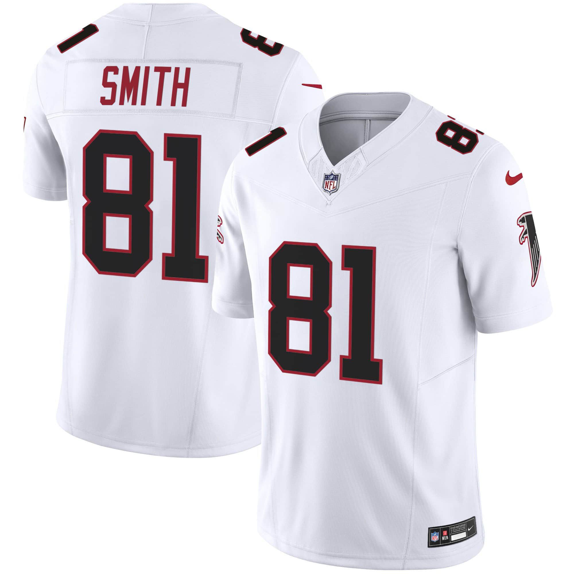 Men Atlanta Falcons #81 Smith White 2024 Nike Vapor Limited NFL Jersey
